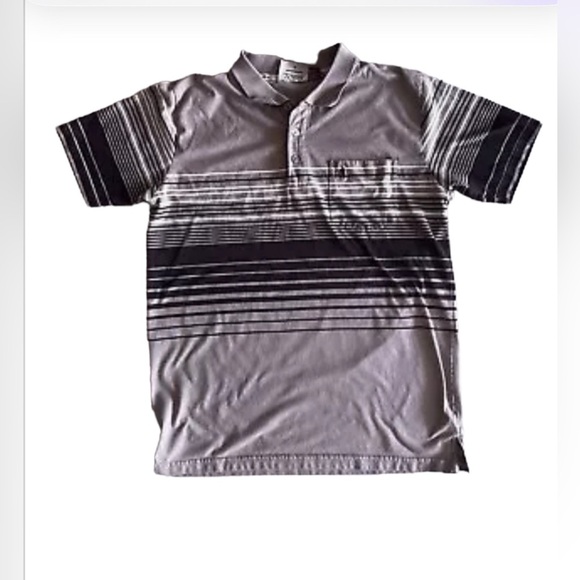 LADA  Men's Striped Collared Buttoned Shirt  pocket‎ cotton Polyester size M - Picture 1 of 16